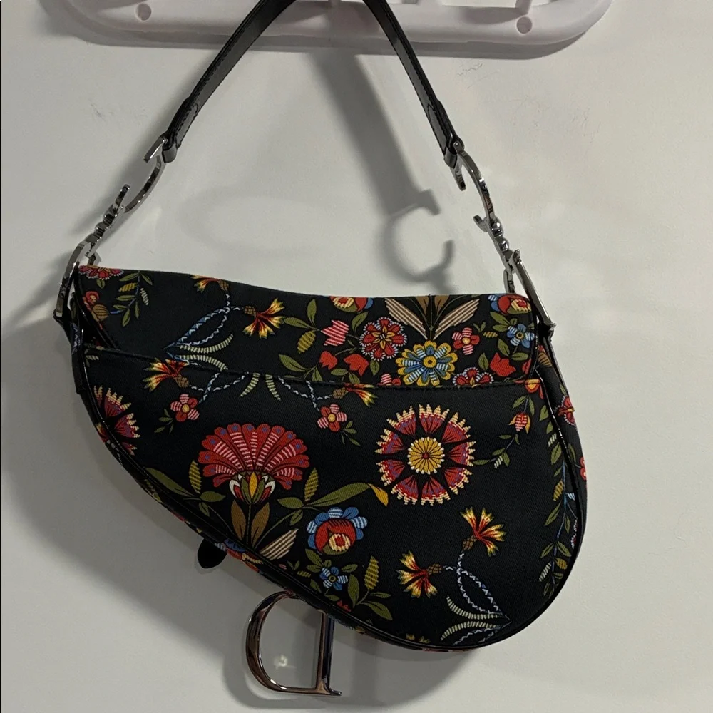 Christian Dior Floral Canvas and Leather Saddle Bag - Picture 12 of 17